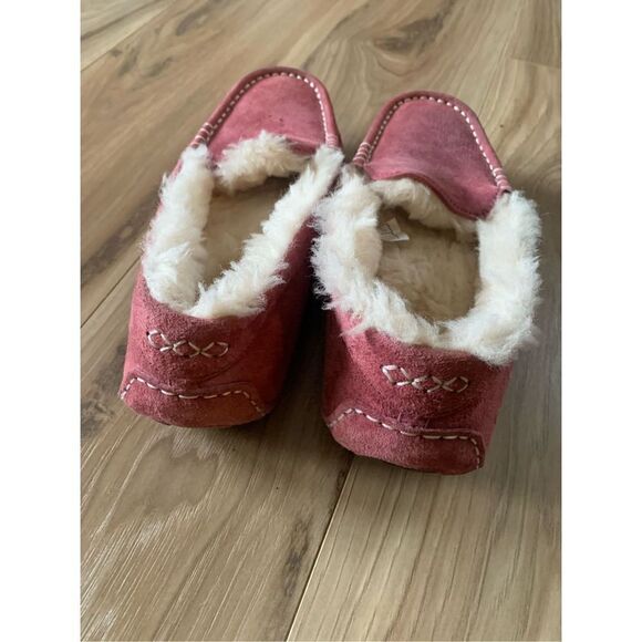 UGG‎ Australia Womens Ansley Suede Mocassin Slippers Fuchsia Pink - Picture 5 of 9